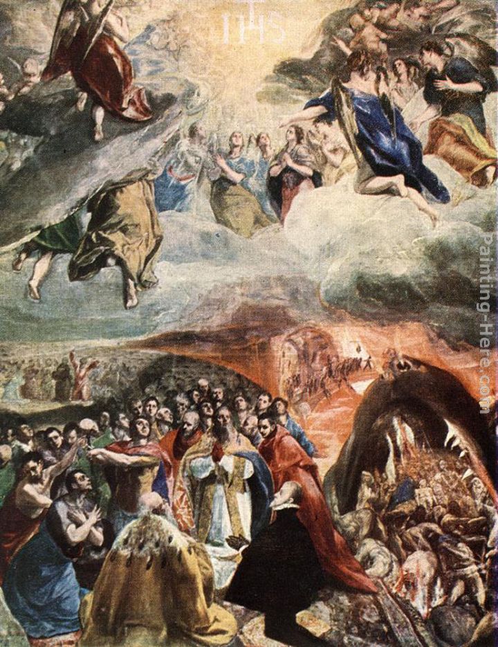 Adoration of the Name of Jesus (Dream of Philip II) painting - El Greco Adoration of the Name of Jesus (Dream of Philip II) art painting